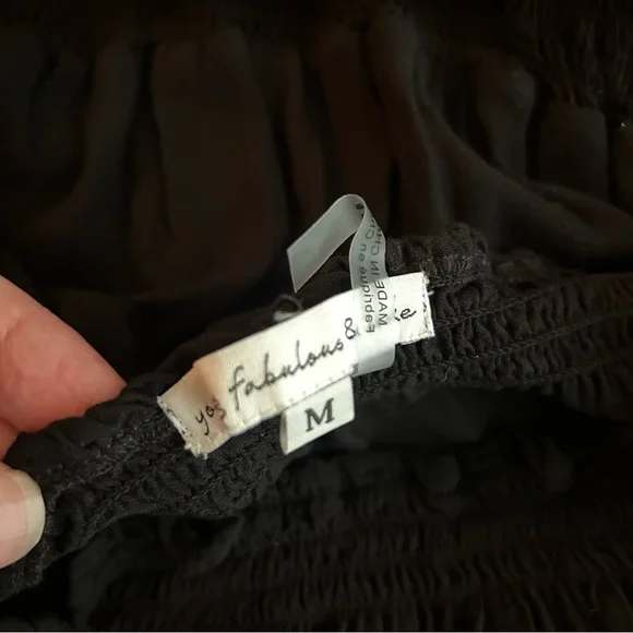 Young Fabulous & Broke Black Strapless Ruched Maxi Dress Front Slit Size M EUC - Picture 8 of 9